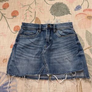 Blank NYC Distressed Blue Mini Skirt